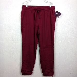 Ava & Viv Joggers Womens Size X Burgundy Sweatpants Athleisure Drawstring 38x29